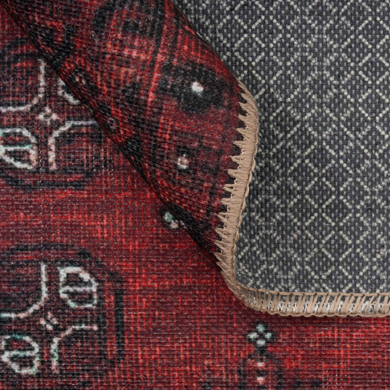 Kukoon Red Distressed Persian Style Oriental Rug Wayfair.co.uk